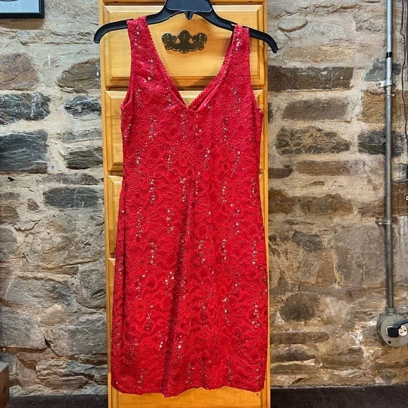 Ruby Rox Red & Silver Sequin Party, Christmas, or New Year’s Eve Dress - Picture 2 of 2